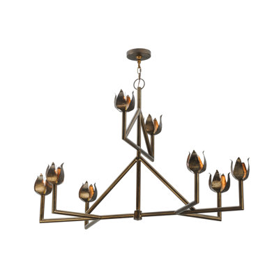 Lustre étagé à 8 lumières de style bougie