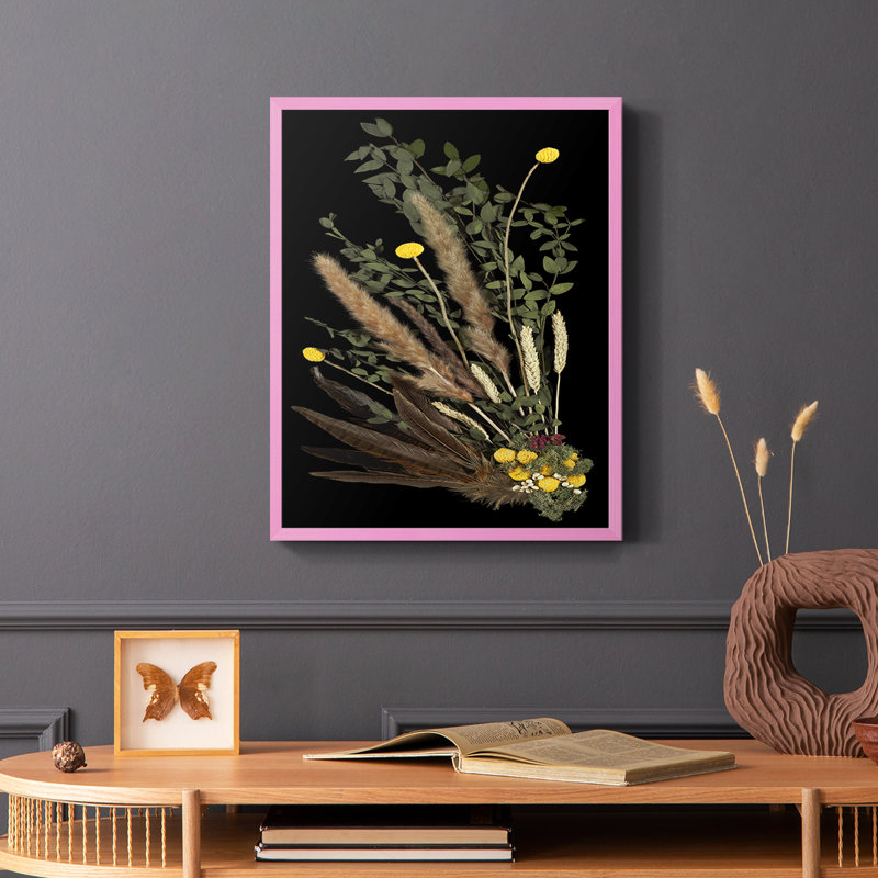 Reproduction encadrée Nosegay V - bois massif, Rose, H 10 po x l 8 po
