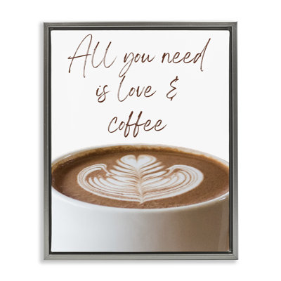 Cadre flottant All You Need Love & Coffee, design par Jesse Keith