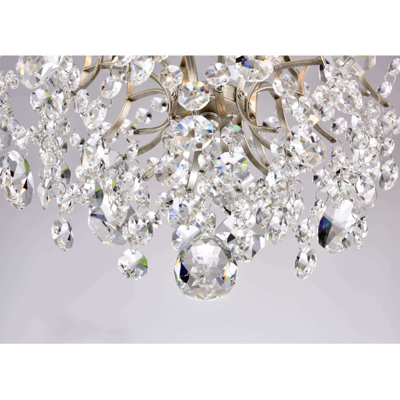 Gillespie 3 - Light Brushed Champagne Unique Geometric Chandelier with Crystal Accents