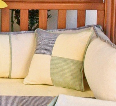 Bee My Baby Patchwork Cotton Blend Throw Pillow