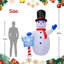 Bonhomme de neige avec panneau gonflable