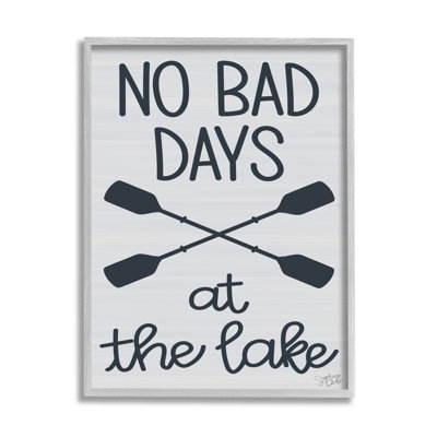 " No Bad Lake Days Crossed Oars " Graphic Art Print