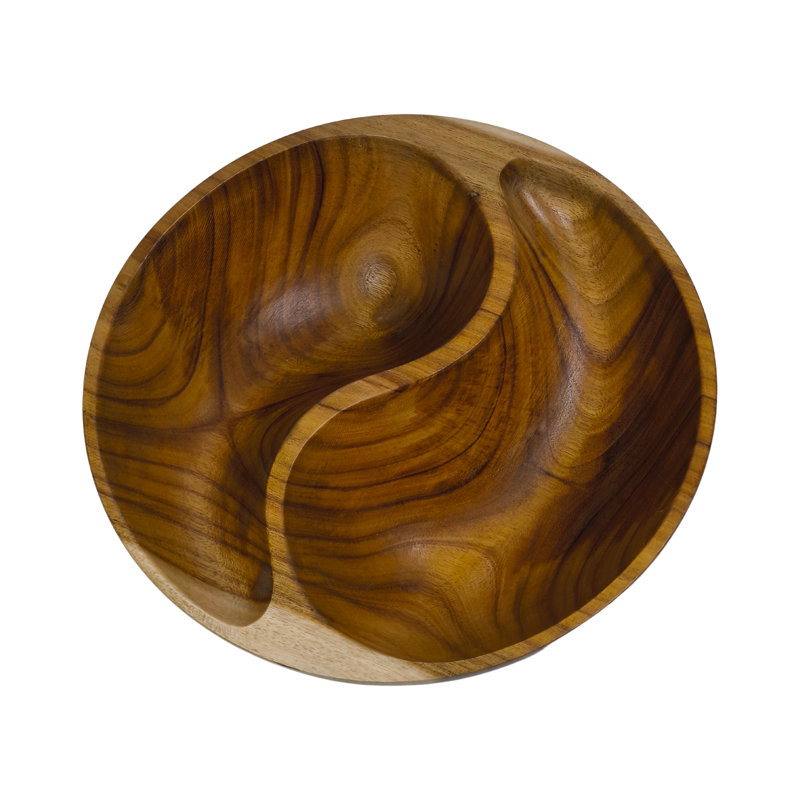 Bol divisé en bois d'acacia