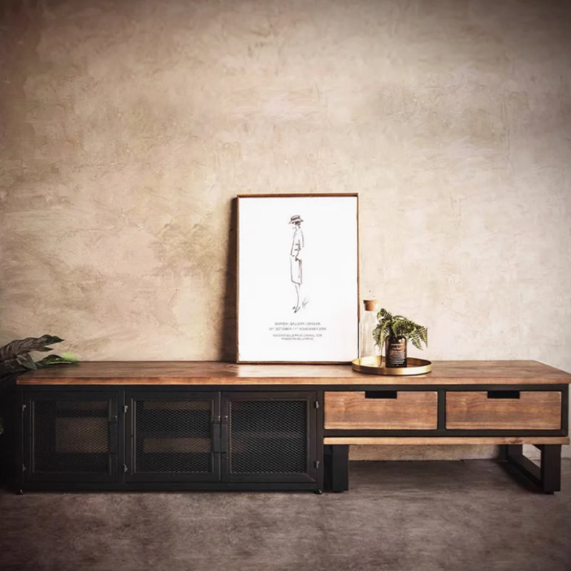 Meuble télé rétro de style industriel, 78.74"