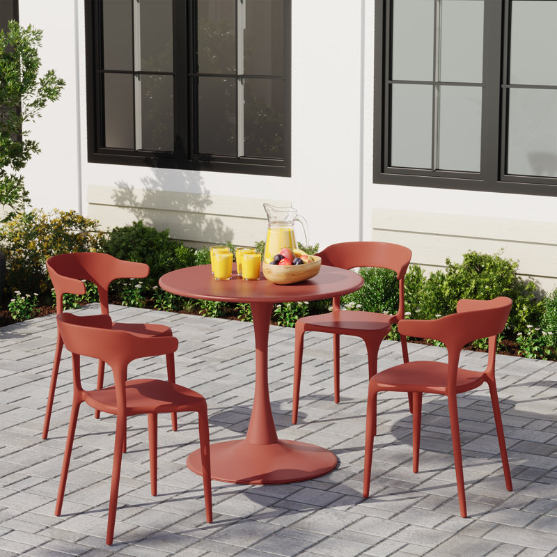 Ensemble repas extérieur pour 4 personnes, Rouge