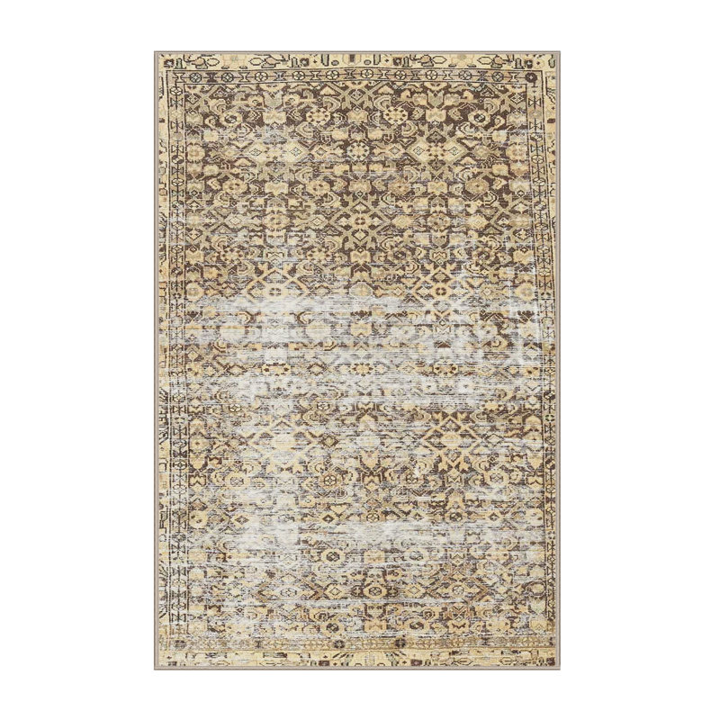 Tapis traditionnel brun / beige Kirkenes, Rectangle 7 pi x 10 pi