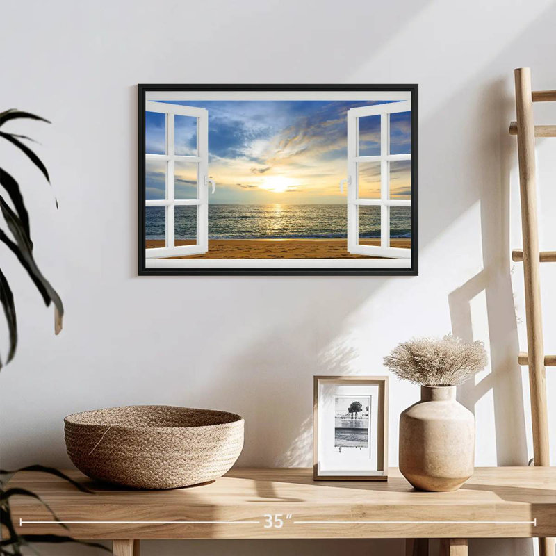 Fenêtre à Bleeker éthéré, 19 po x 13 po, Cadre flottant noir