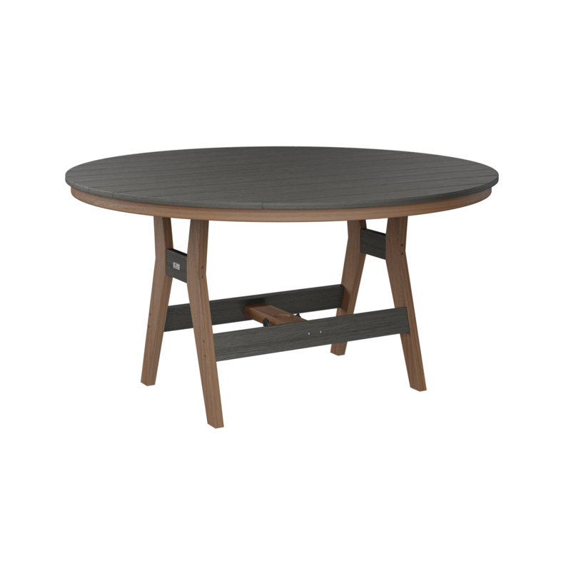 Berlin Gardens Harbor 60″ Round Counter Height Table, Antique Mahogany, Coastal Gray, 38.87" H x 60" W x 60" D
