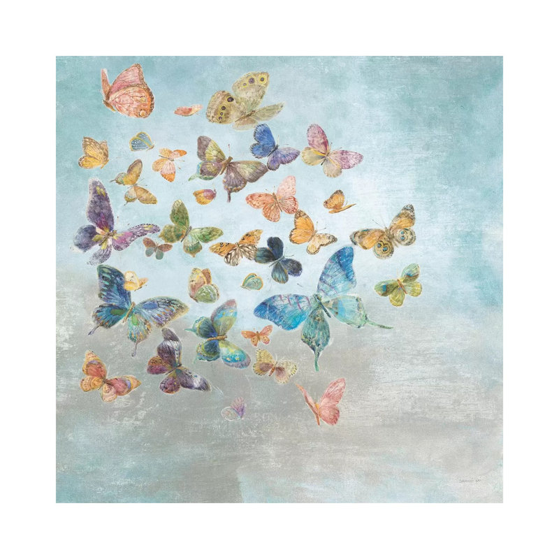 «Beautiful Butterflies Square», reproduction sur toile tendue, Toile tendue, H 18 po x l 18 po x 1,5 po