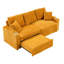 80 pouces orange, velours côtelé, trois sièges, coulissant, inclinable et pliable, porte-gobelet et coussins pour un salon en velours côtelé-830344078