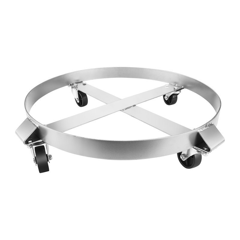 55 Gallon Drum Dolly in Heavy-Duty Steel with 4 Caster Wheels, 1000lb Capacity by Pentagon Tools