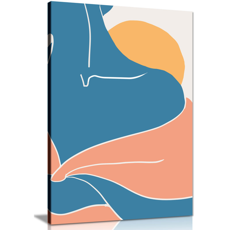 Blue Woman Shoulder Artistic - Wrapped Canvas Art Prints, 31cm H x 20cm W