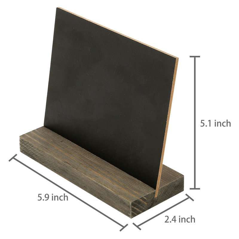 Mini Tabletop Wood Chalkboard Sign, Brown