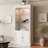 78.75''H 4-Tier Display Shelf, Dimmable Ceiling Light, Freestanding Farmhouse Bookcases With Storage & Doors, Bookshelf With Adjustable Glass Shelves For Home & Office-256613176