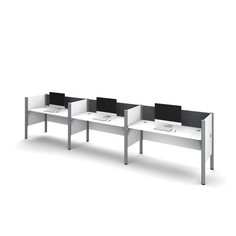 Pro-Biz Rectangle Cubicle, White/Gray