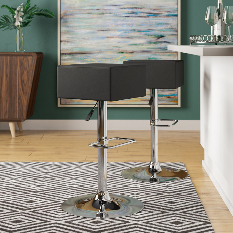 Tabouret de bar à hauteur réglable en vinyle Nordman, Gris