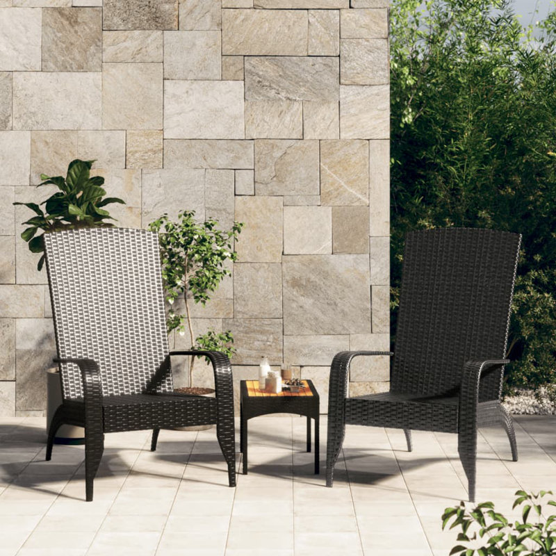 Angola Outdoor Patio Dining Armchair with Cushion, Black