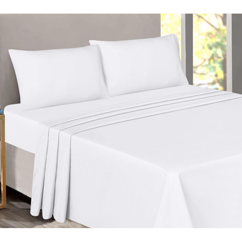 100% Cotton Sheets Sets Soft Crispy Percale Cooling Sheets 16 Inch Deep Pocket Bed Sheets, King Sheet Set with 2 Pillowcase