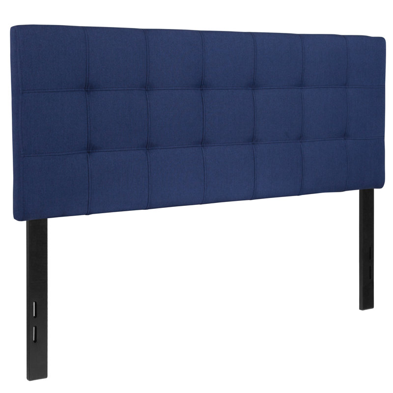 Tête de lit tapissier capitonnée Ciriaca, Double, Bleu marine