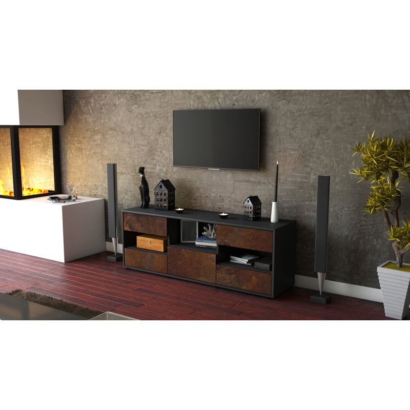 Yearby TV Stand, Rust / Matte Anthracite