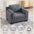 40" Wide Linen Fabric Upholstered Accent Chair with Cushions-1698302882