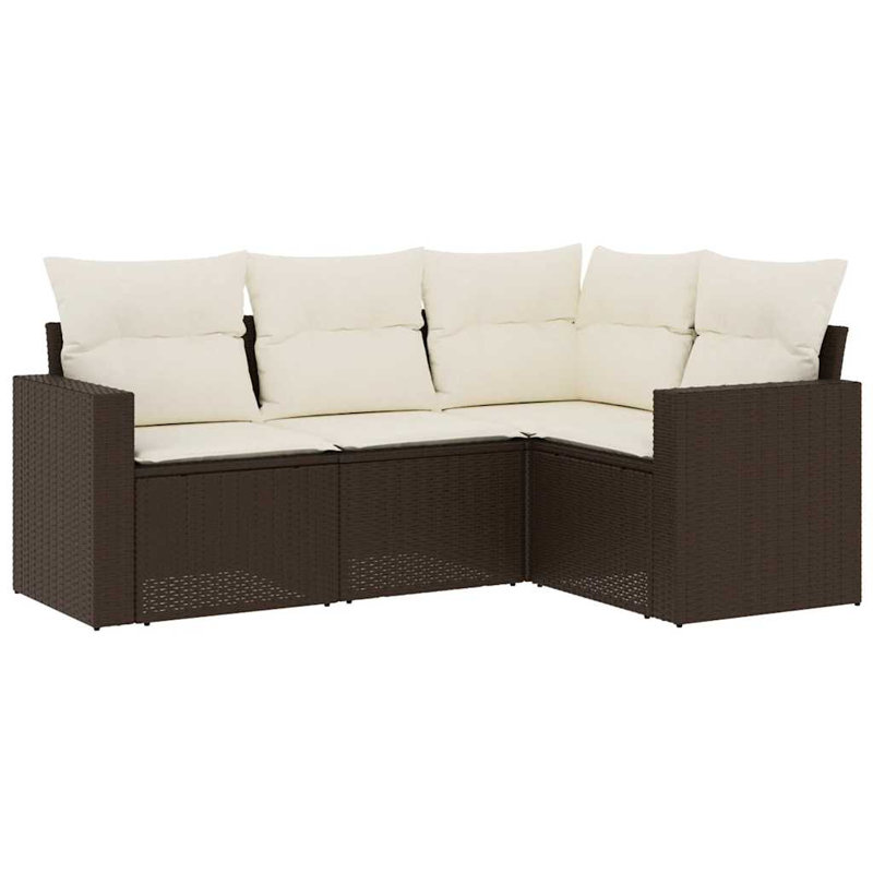 Ensemble de canapé de jardin Vidaxl brun, blanc crème