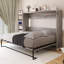 Lit escamotable double à structure en bois