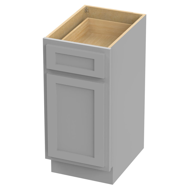 Heyward Single Bathroom Vanity Base Only, Gray, 32.5" H x 15" W x 21" D