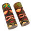 Ensemble de 2 statues tropicales tiki en bois brun sculpté à la main, tortue et palmier, 8 pouces de haut
