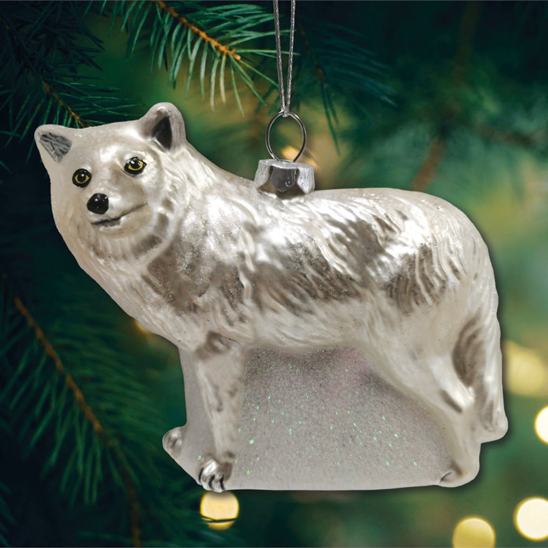 Ornement de Noël arctique loup d'hiver