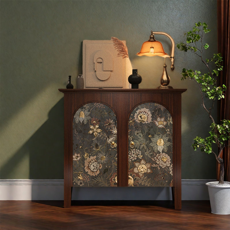 Armoire de rangement décorative en pin naturel