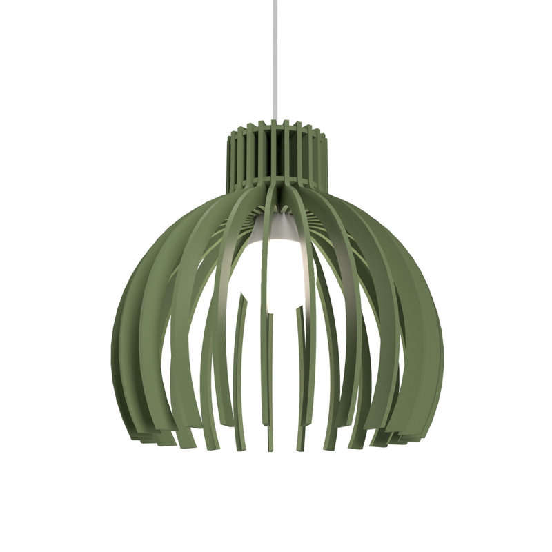 Mini American Walnut Globe Pendant Light with Black Accents