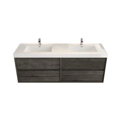 70.4'' Double Bathroom Vanity with Plastic Top