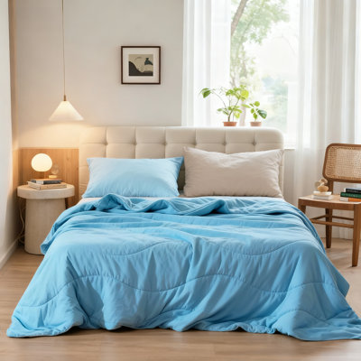 Courtepointe légère avec coutures ondulées - douce, respirante et confortable toutes saisons