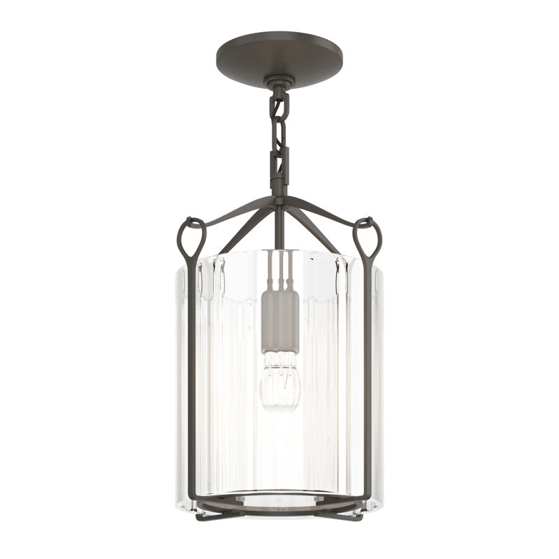 Bow 1 - Light Semi Flush Mount, Clear Fluted, Dark Smoke
