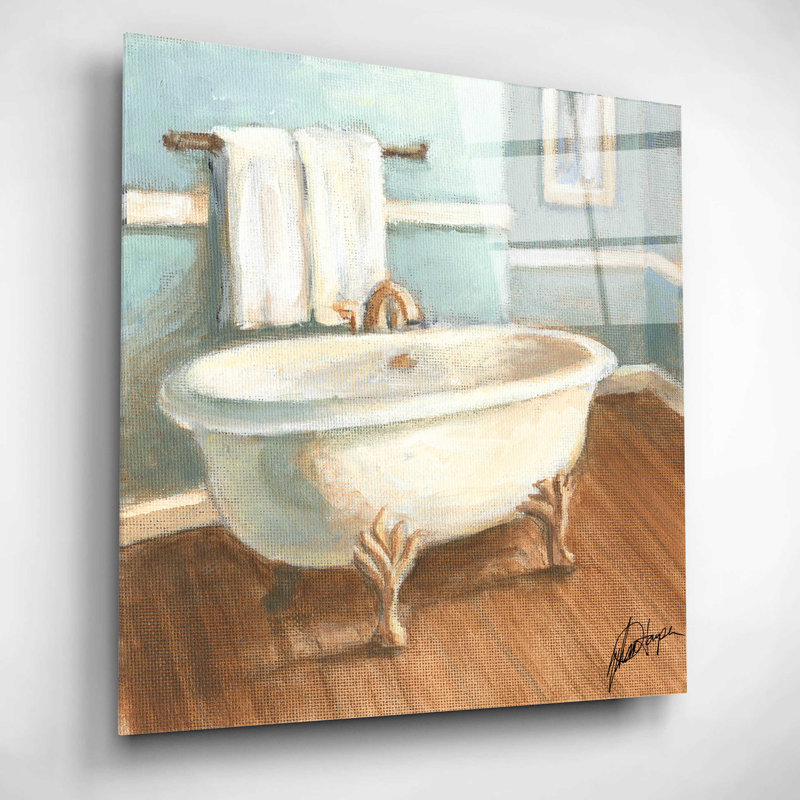 «Porcelain Bath IV» par Ethan Harper - peinture sans cadre, H 12 po x l 12 po x P 0,12 po