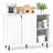 Kitchen Sideboard Buffet With Adjustable Shelves 2 Doors Sturdy Metal Legs White