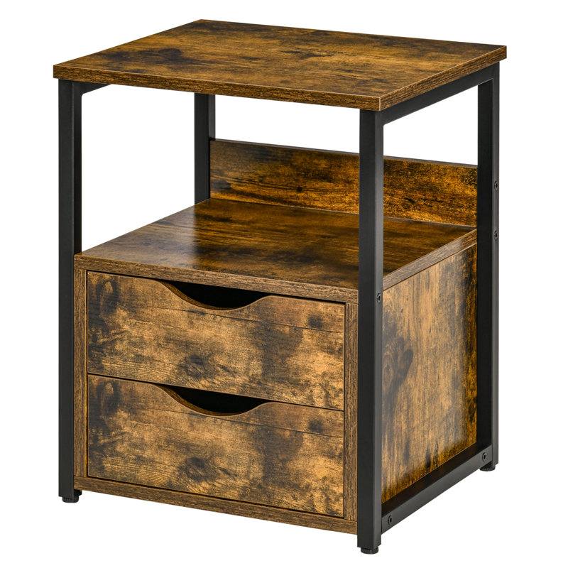 Anely 40cm W Steel Bedside Table