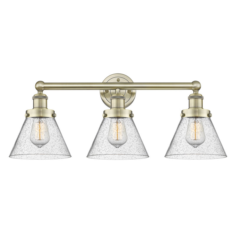 Éclairage pour meuble-lavabo à intensité variable 3 lumières Aritzy, Bullé, Laiton antique