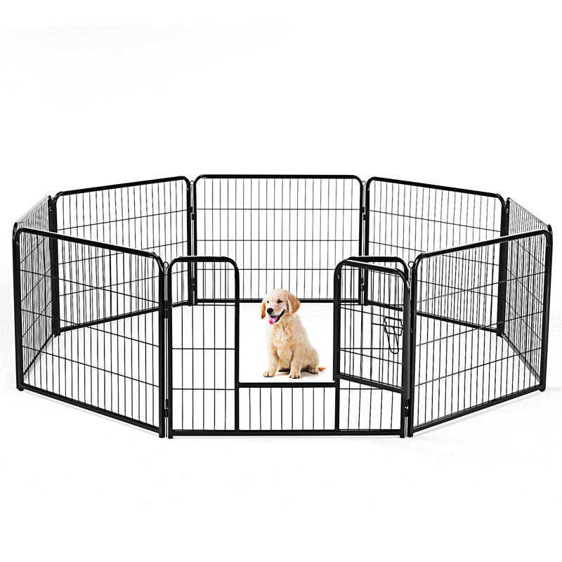 Parc pour chien d'intérieur avec porte, H 23,6 po x l 92,1 po x P 32,6 po