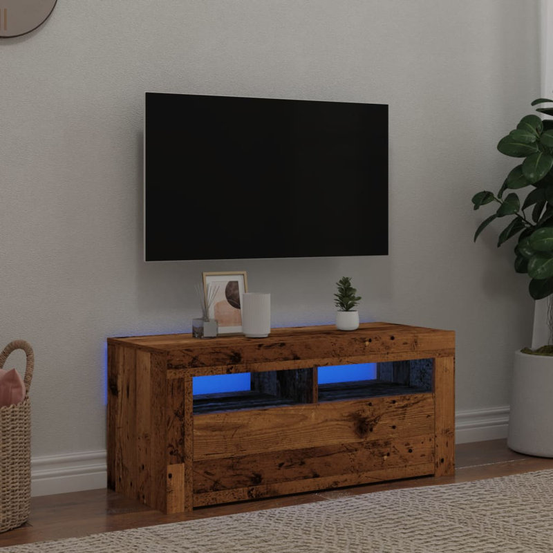 Reine Unfinished TV Stand for TVs up to 40", Old Wood