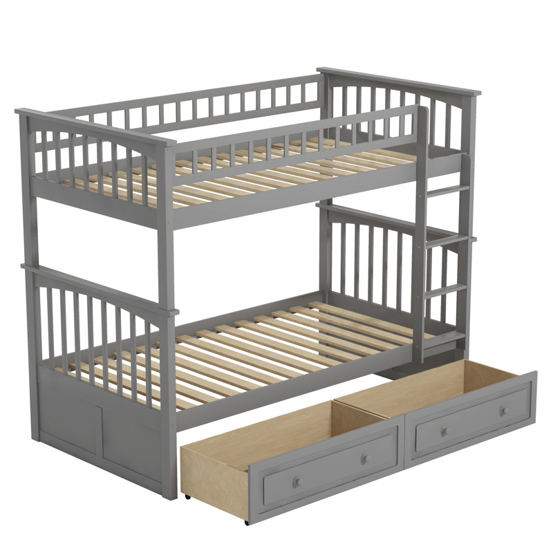 Gerolama Wood Standard Bunk Bed , Gray, Twin