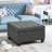 Dark Gray Upholstered With Waffle Stitch And Spacious Storage Fabric Sophisticated Large Space, 31"X31"X18.6-400813488