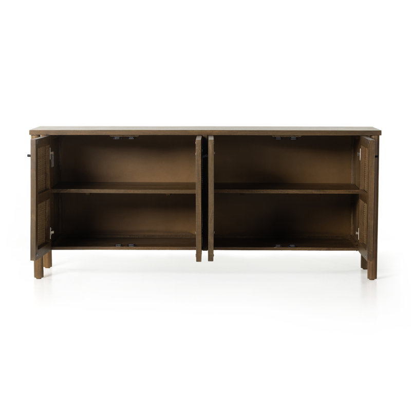 Veta 74'' W Solid Wood Sideboard, Taupe Cane