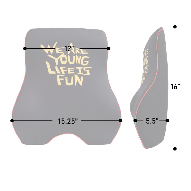 Coussin de dossier en mousse à mémoire de forme We Are Young Life Is Fun
