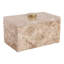 Boîte de rangement rectangulaire contemporaine en marbre avec couvercle pour décoration intérieure contemporaine - 7 po