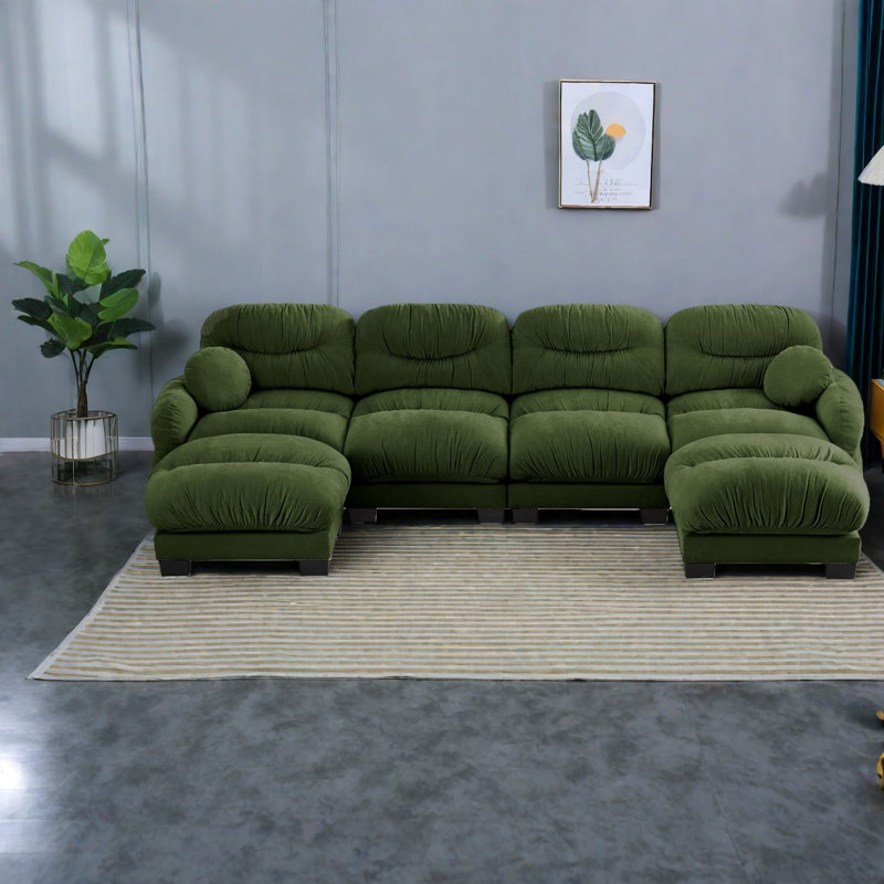 Compression Cozy Chenille Sectionals, Modern U Shaped Sofa For Home
