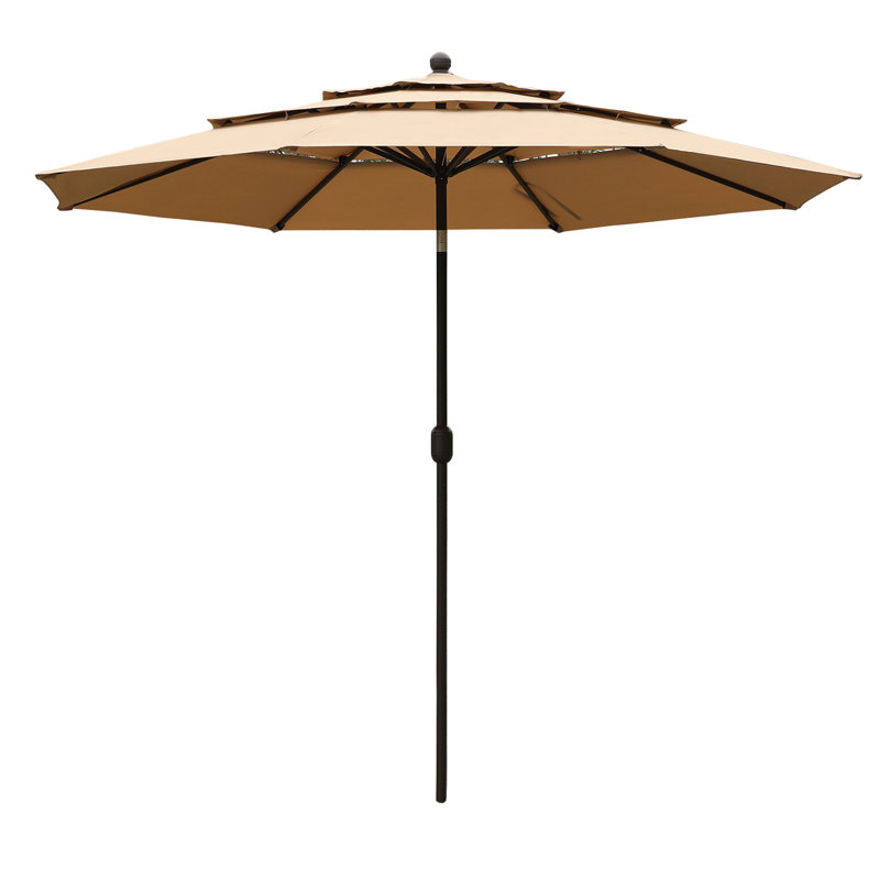 Ocilla 10ft 3 Tier Patio Umbrella, Khaki