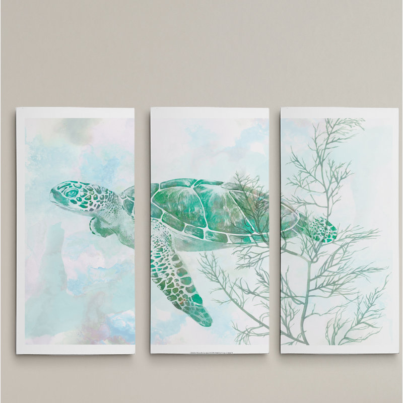 « aquarelle sea turtle ii », impression à multiples images sur toile, H 32 po x l 48 po x P 1,5 po